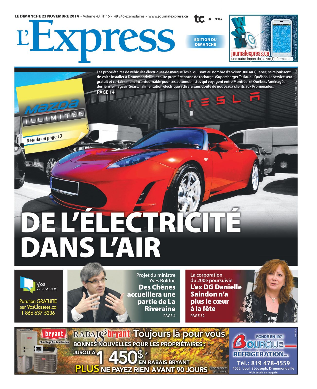 La une de L’Express du 23 novembre 2014