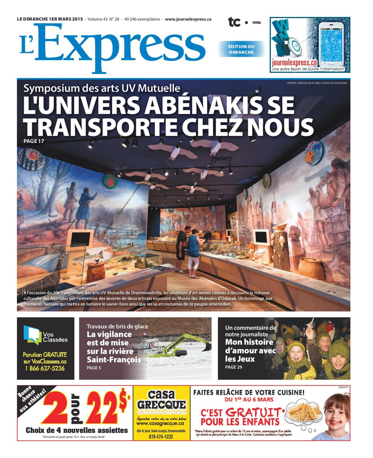 La une de L’Express du dimanche 1er mars 2015