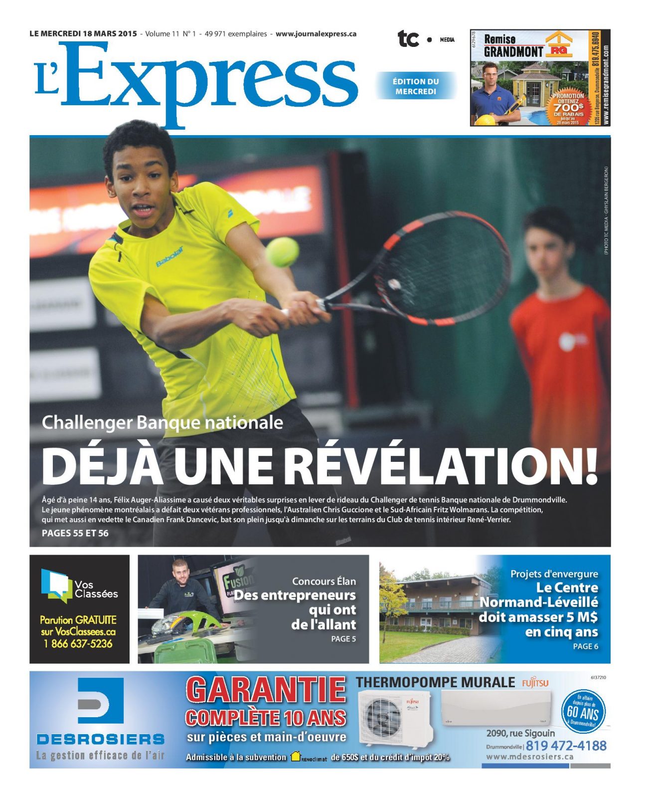 La une de L’Express du mercredi 18 mars 2015