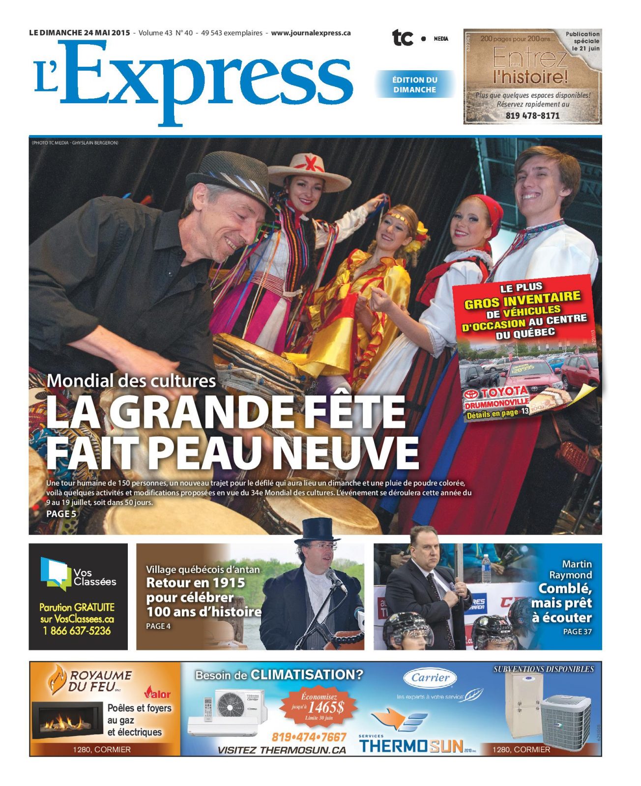 La une de L’Express du dimanche 24 mai 2015