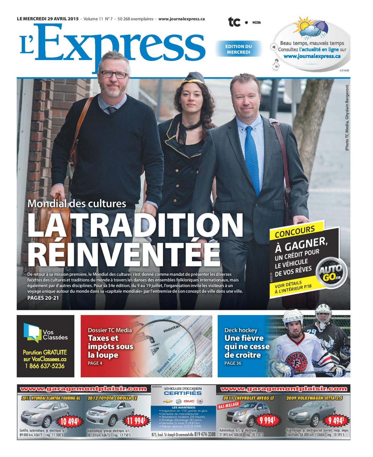 La une de L’Express du mercredi 29 avril 2015