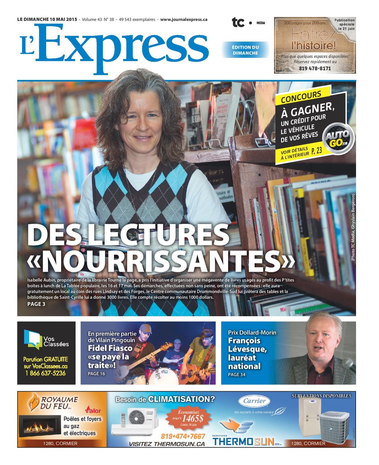 La une de L’Express du dimanche 10 mai 2015