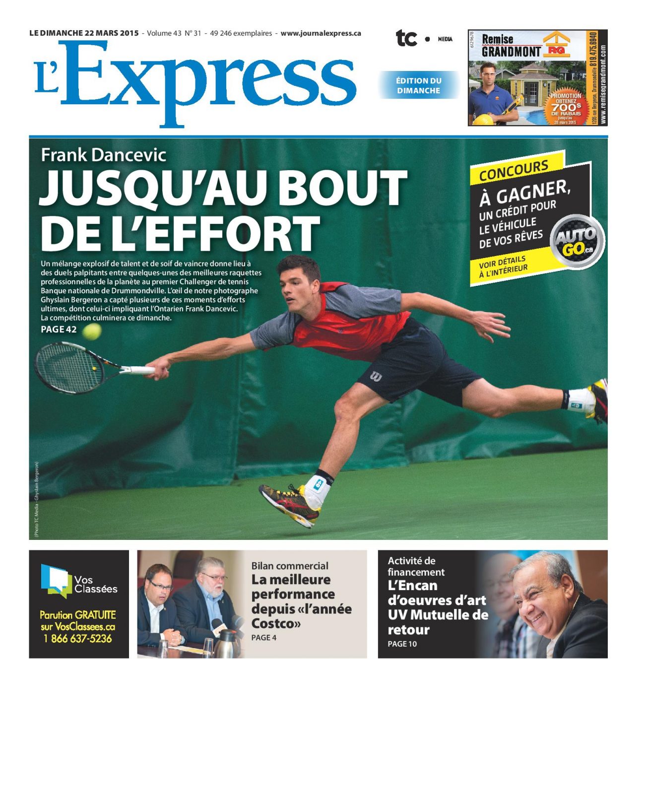 La une de L’Express du dimanche 22 mars 2015