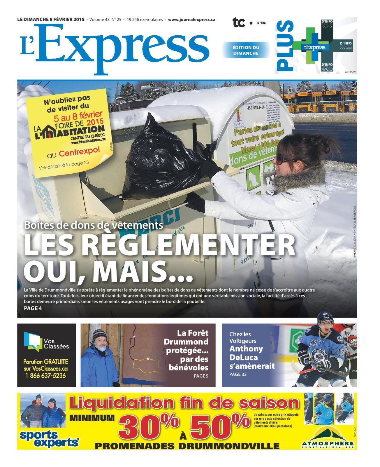 La une de L’Express du dimanche 8 février 2015