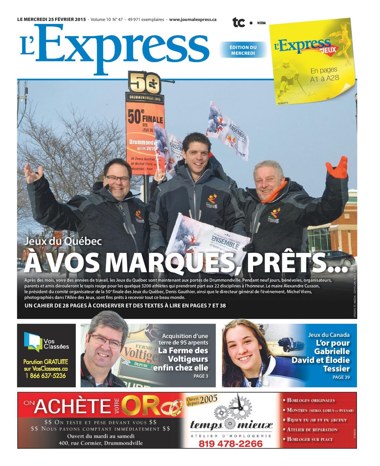 La une de L’Express du mercredi 25 février 2015