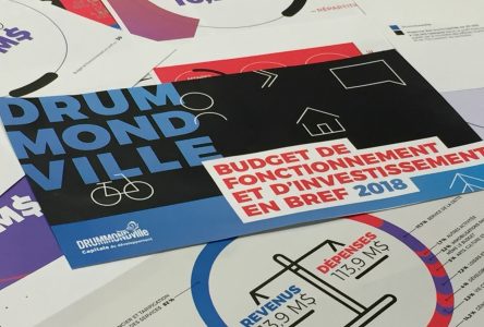 Budget 2018 de Drummondville :113,9 millions $, en hausse de 0,8 %