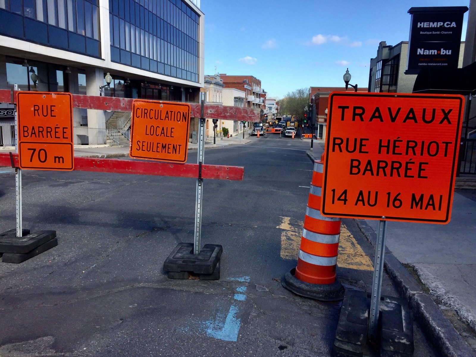 La rue Heriot est fermée aujourd’hui et demain