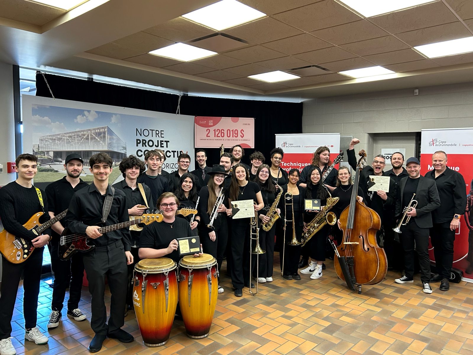 Le Stage Band du Cégep de Drummondville remporte l’or au MusicFest Canada
